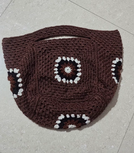 Cocoa Crochet Tote Bag