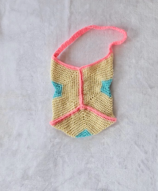 Coral Crochet Tote Bag