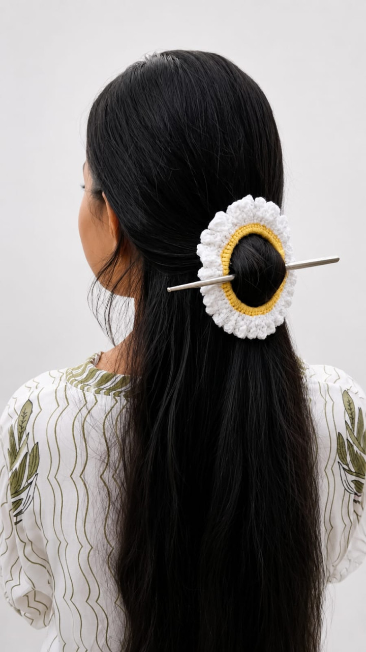 Crochet bun stick