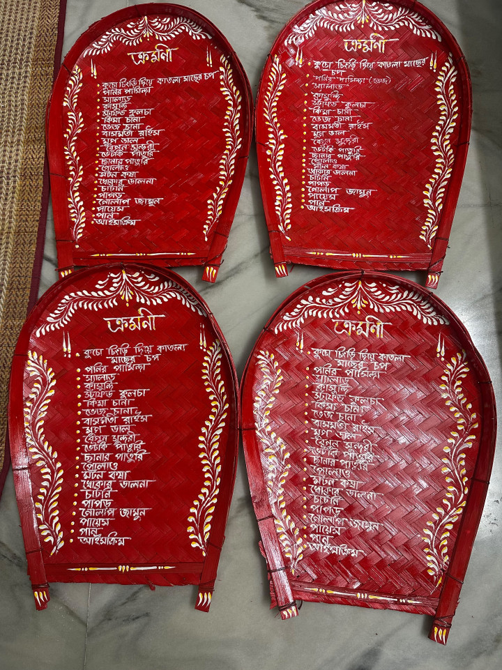 Hand painted kulo menu card