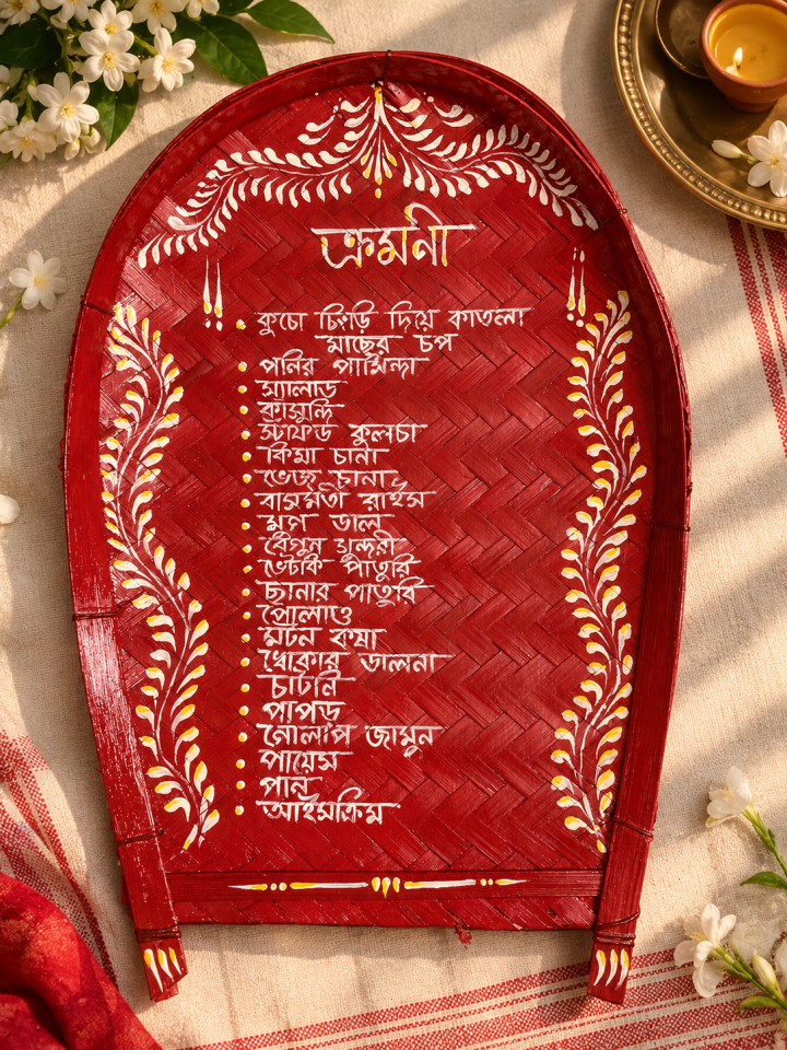 Hand painted kulo menu card