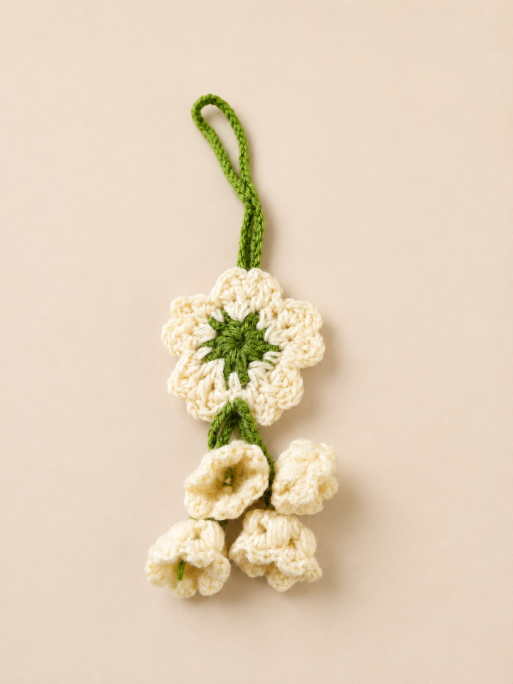 Handmade Crochet Floral Bag Charm
