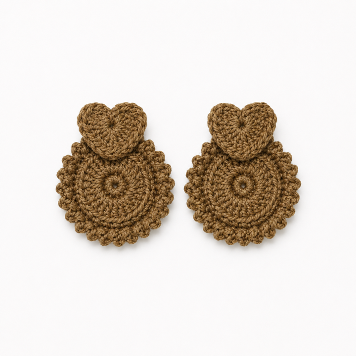 Handmade Crochet Heart Earrings