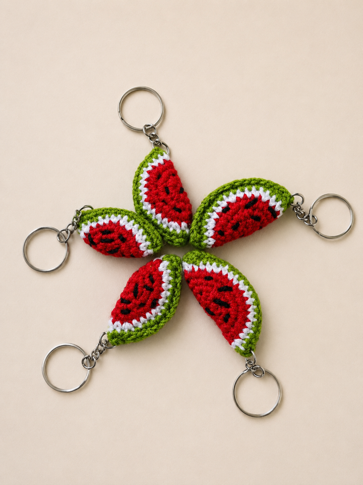 Handmade Crochet Watermelon Keychain
