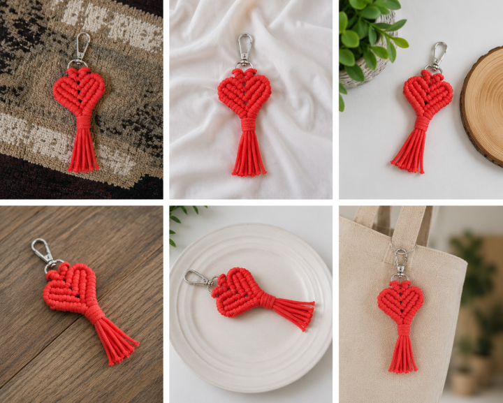 Love Knot Macrame Keychain
