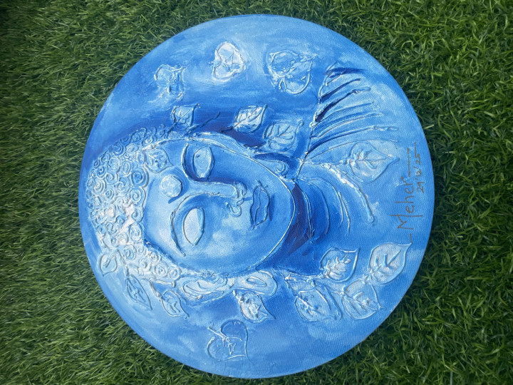 Textured Buddha on canvas 