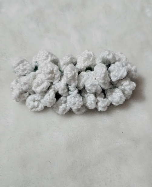 White Gajra Barrette Clip