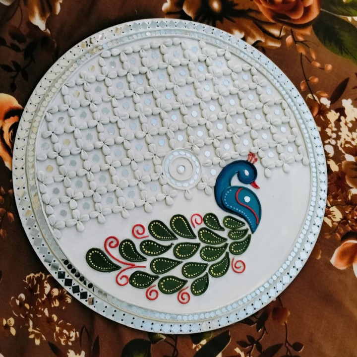 peacock theme white lippan art 