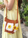 Handmade crochet sunflower purse 