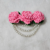 Pink Rosette Barrette Clip