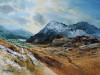 Water color hillscape painting